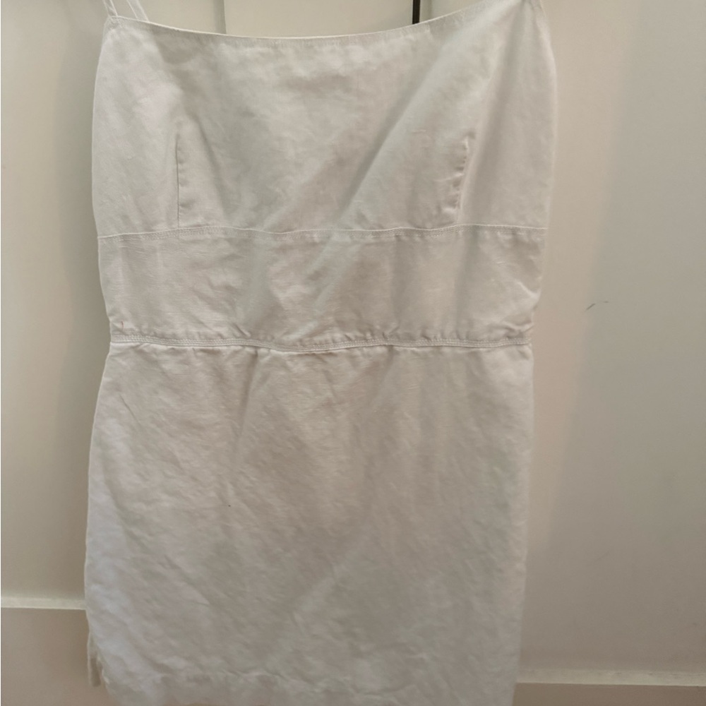 Aritzia White Quaint Linen Mini Dress - Picture 3 of 7